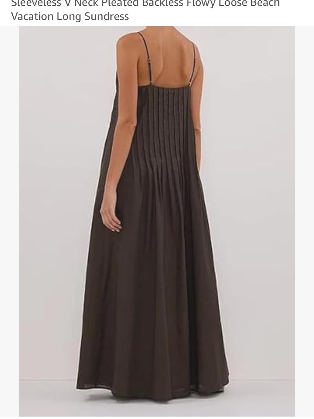 Amazon spaghetti strap V-Neck Maxi Sundress - Picture 3 of 7